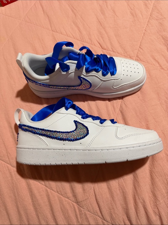 Nike Other - Nike Size 6 Court Borough Low Sneakers with Crystal-Embellished Swoosh